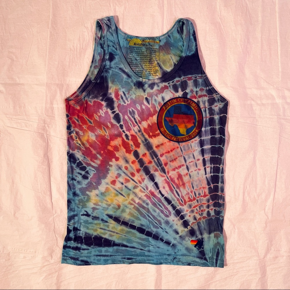 *Rare* Aviator Nation Austin City Limits 2014 Tank - Medium - Unisex - Tie Dye